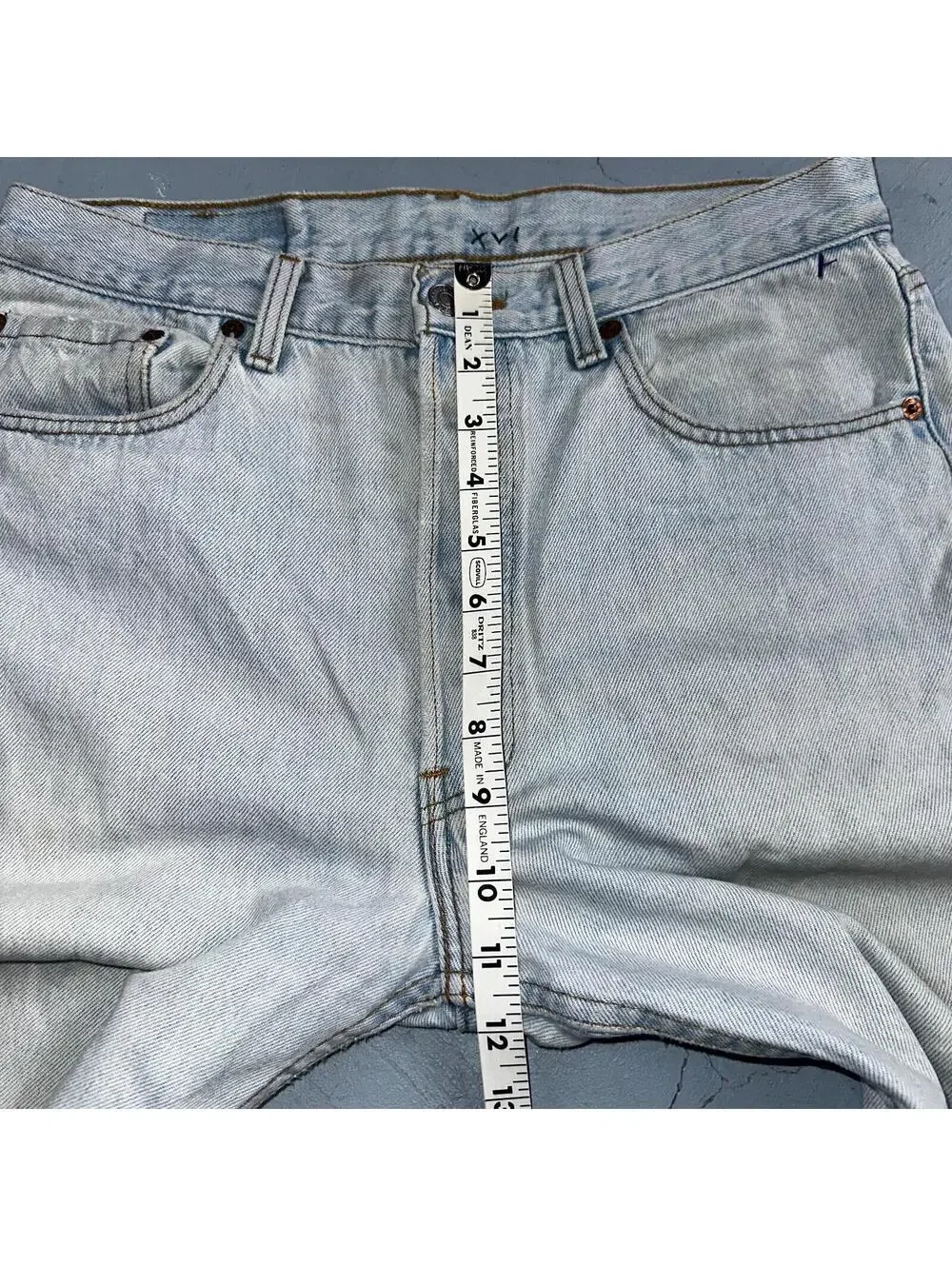 Levis 501 Vintage 90s USA XX Straight Leg Jeans Blue Light Wash 33x30 Act 31x29